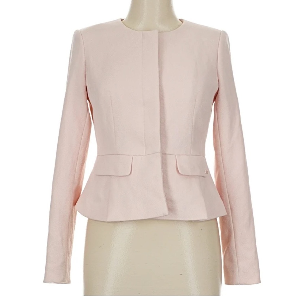 Calvin Klein peplum twill blazer M 10